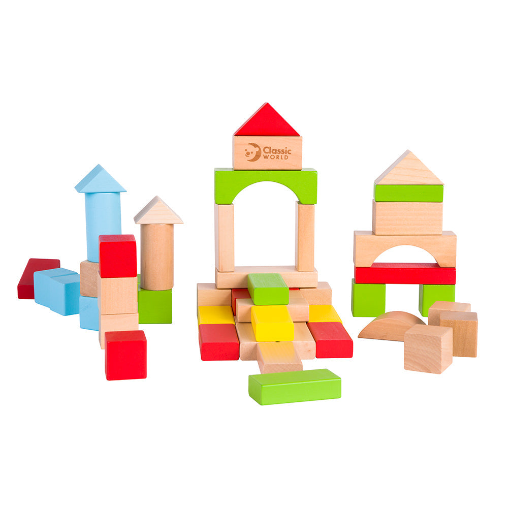 Bloques de Construcción 50 Piezas en Madera Classic World– SMART