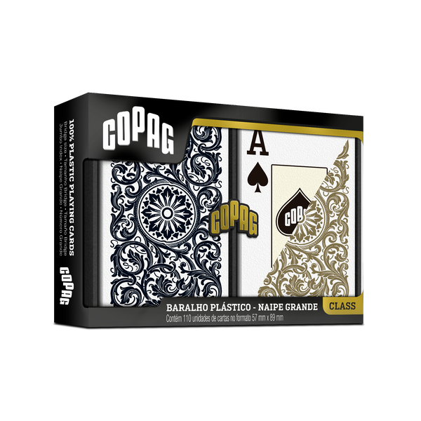Cartas Copag Class 100% Plástico con Estuche - Naipes Profesionales