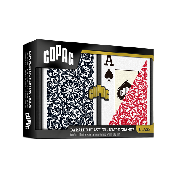 Cartas Copag Class 100% Plástico con Estuche - Naipes Profesionales