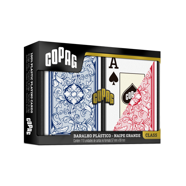 Cartas Copag Class 100% Plástico con Estuche - Naipes Profesionales