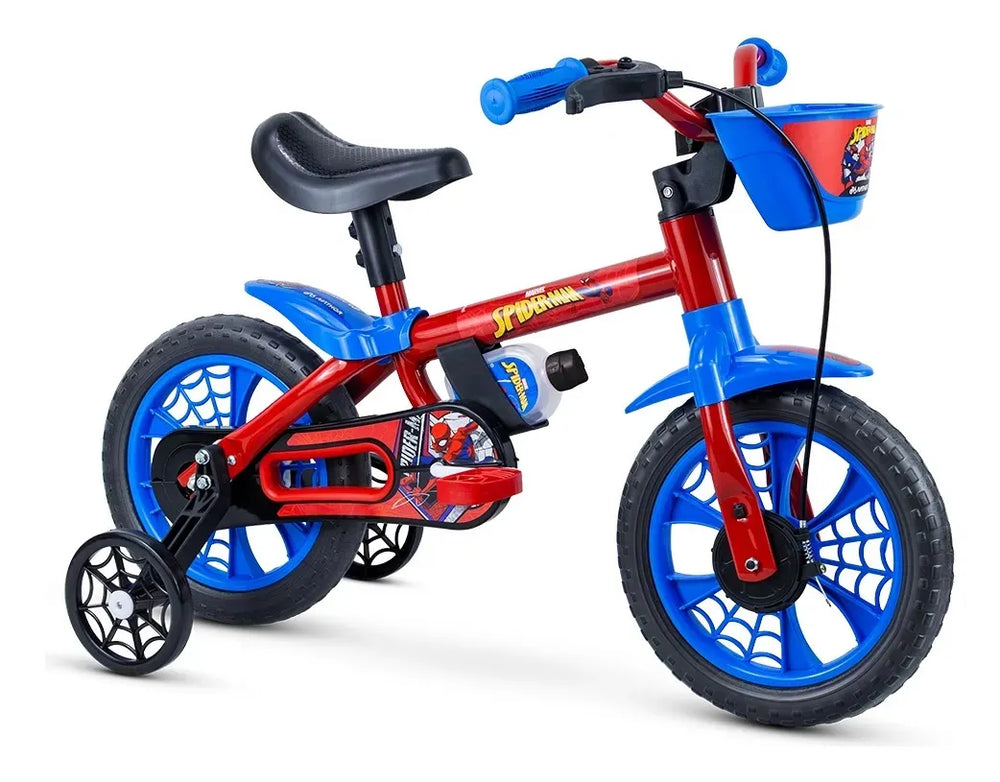 Bicicleta Infantil Spider-Man Rodado 12 | Con Rueditas y Canasto